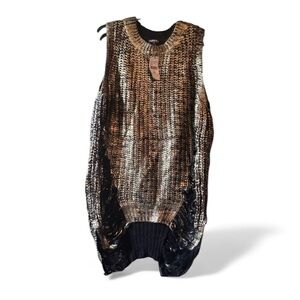 Gold metallic sweater dress size m/l
